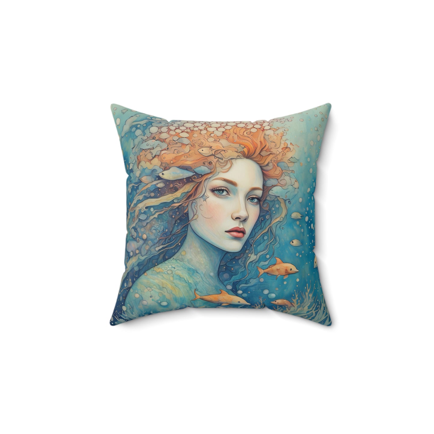 Ocean reveree Square Pillow - by Fairyhill Studio