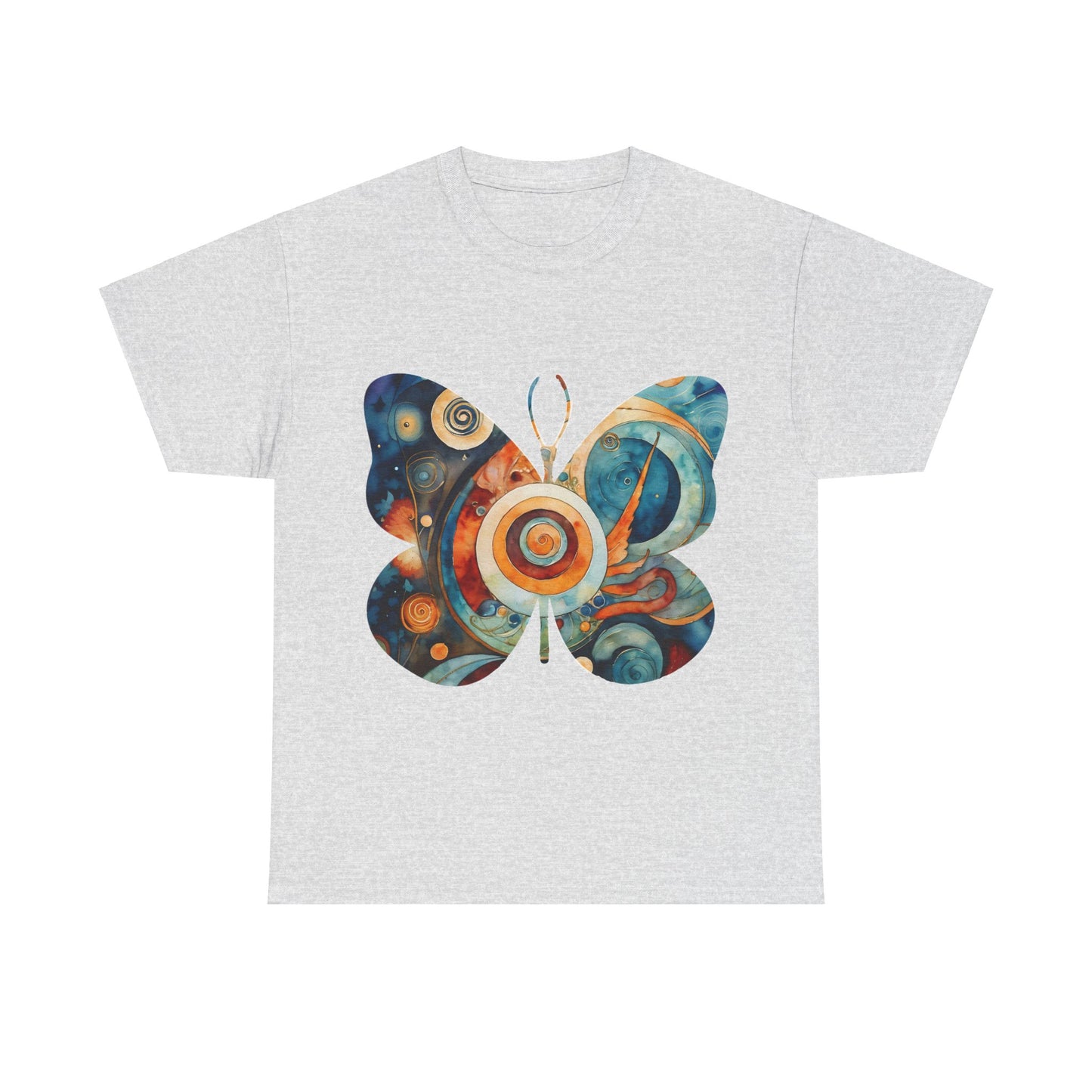 Colorful Abstract Butterfly Swirl Tee - Unisex Heavy Cotton