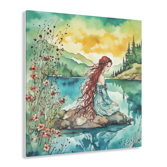 Fairy of the lake  Acrylic Print by Fairyhill studio