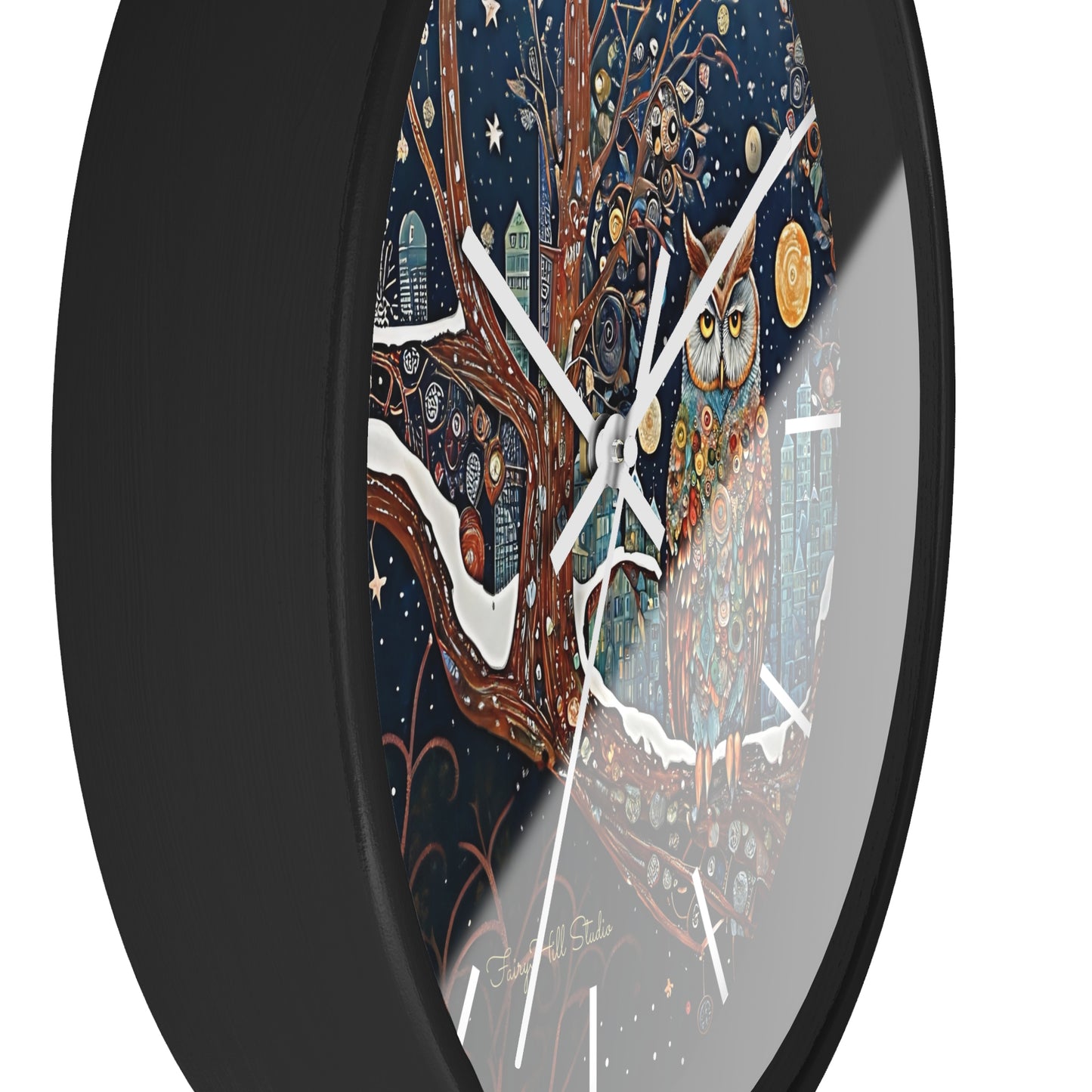 Enchanting Owl Wall Clock, Home Decor, Gift for Fantasy Lovers, Unique Gift, Fairy Tale Decor, Woodland Theme