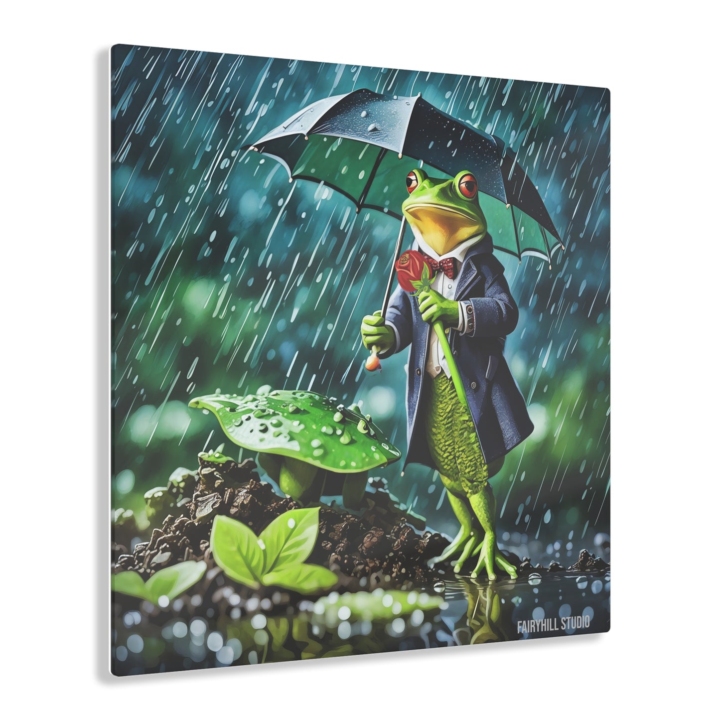 Acrylic Print - Valentine Frog Inspirational Art