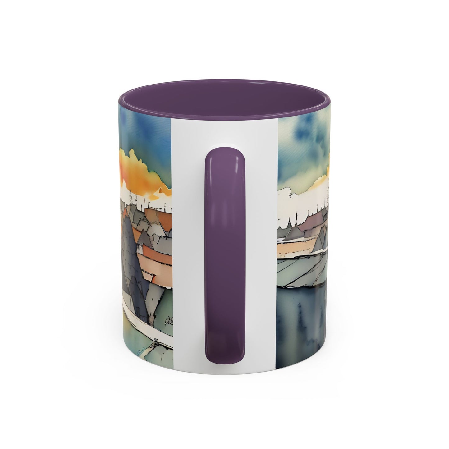 Black cat on a roof top Art-Themed Coffee Mug - 11 & 15oz Accent Mug for Musroom  Fsiry Lovers