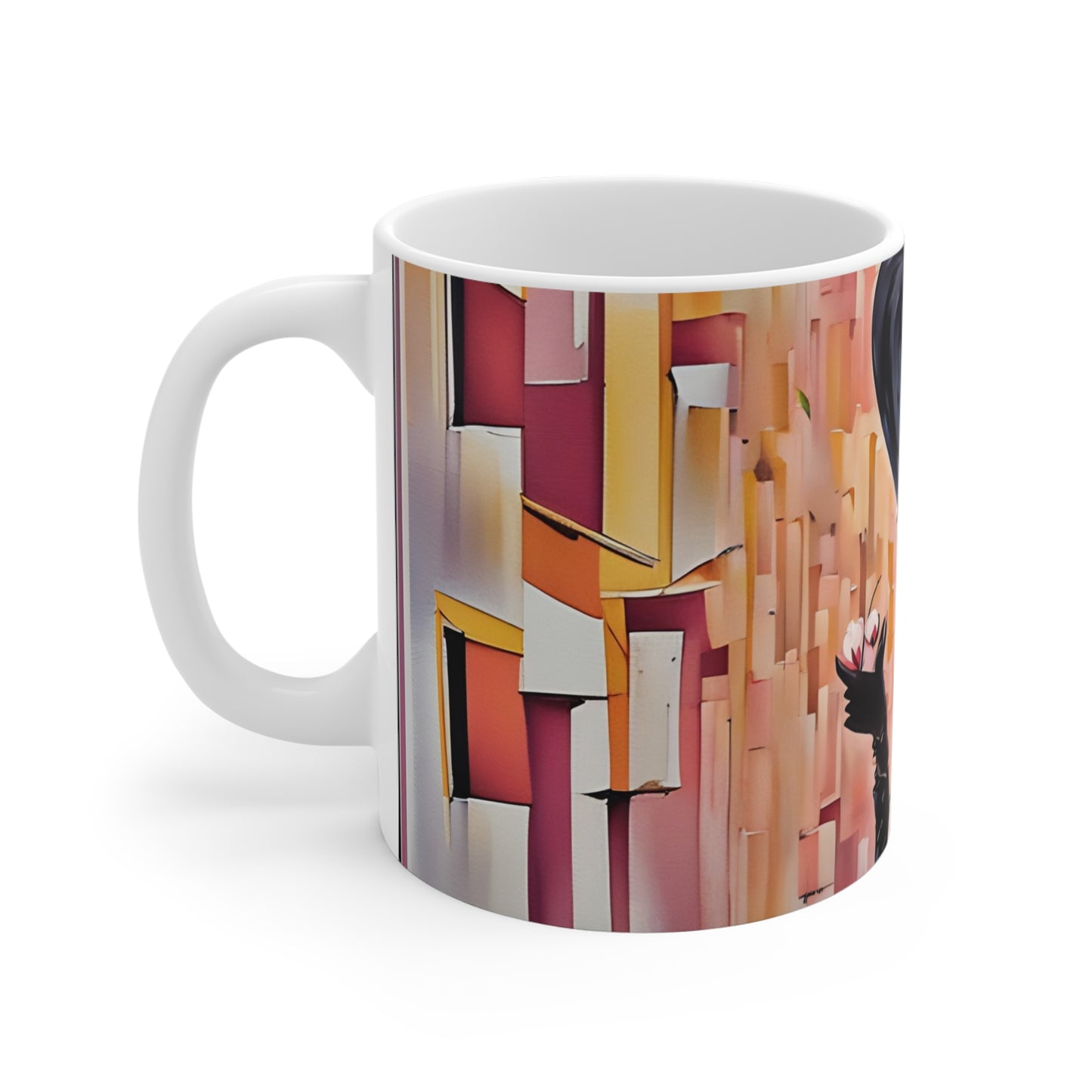 Elegant Floral Art Mug - 11oz Coffee Cup for Art Lovers