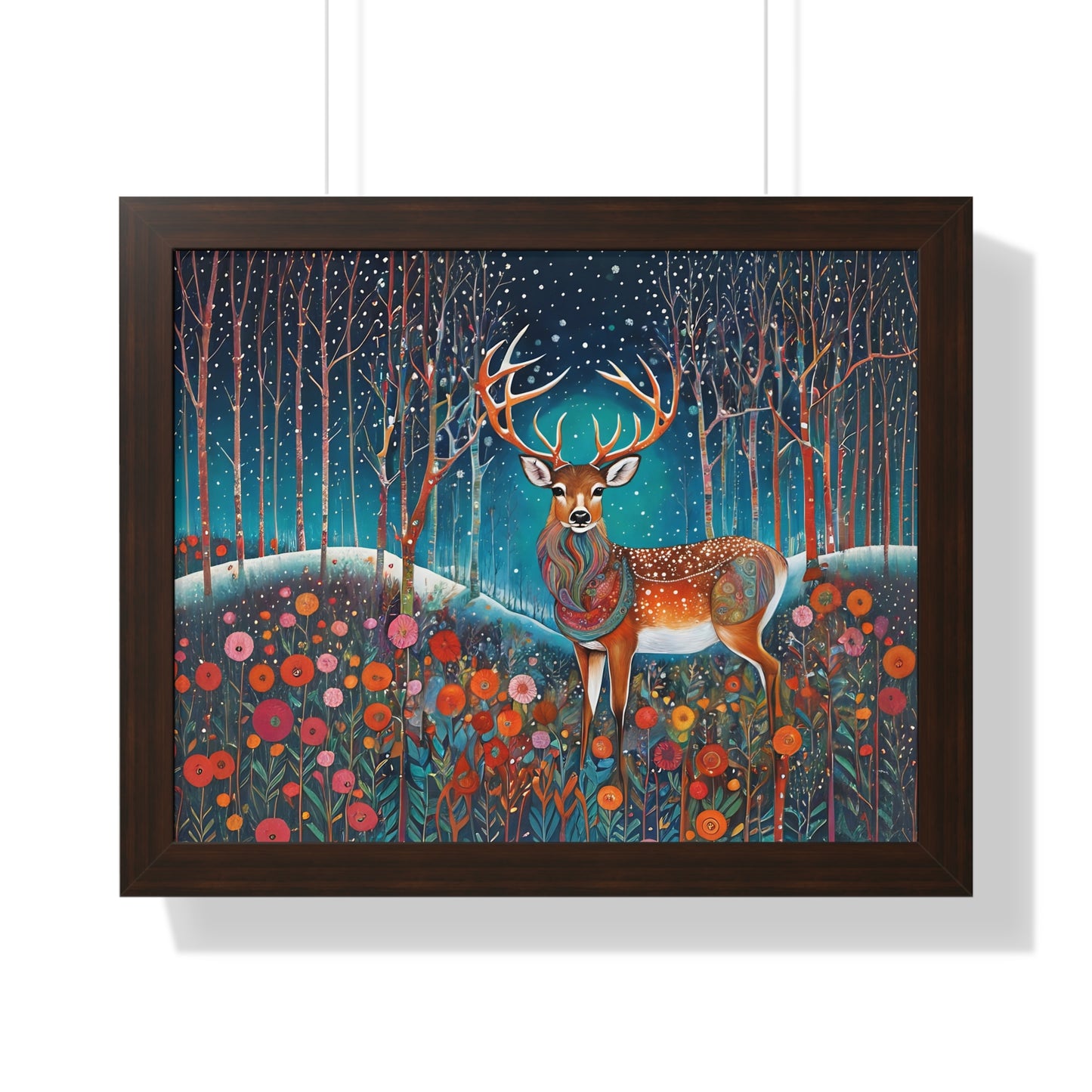 Framed Horizontal Magestic Deer  Poster Spiritual Rumi art Quote art by Fairyhill Studio