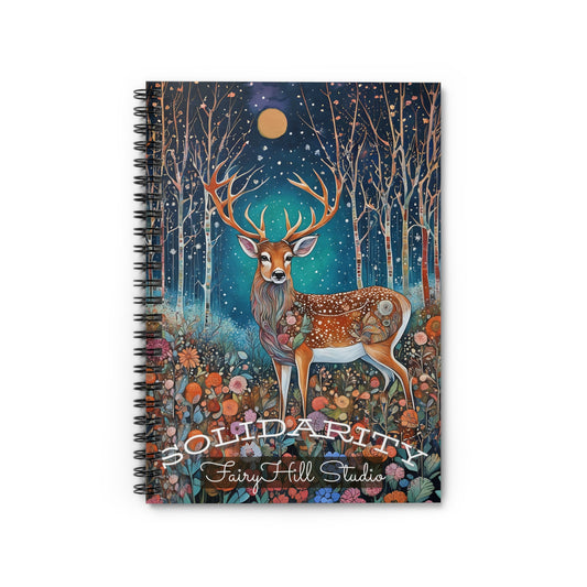 Spiral Notebook - Christmas Deer Winter Snow Ruled Line