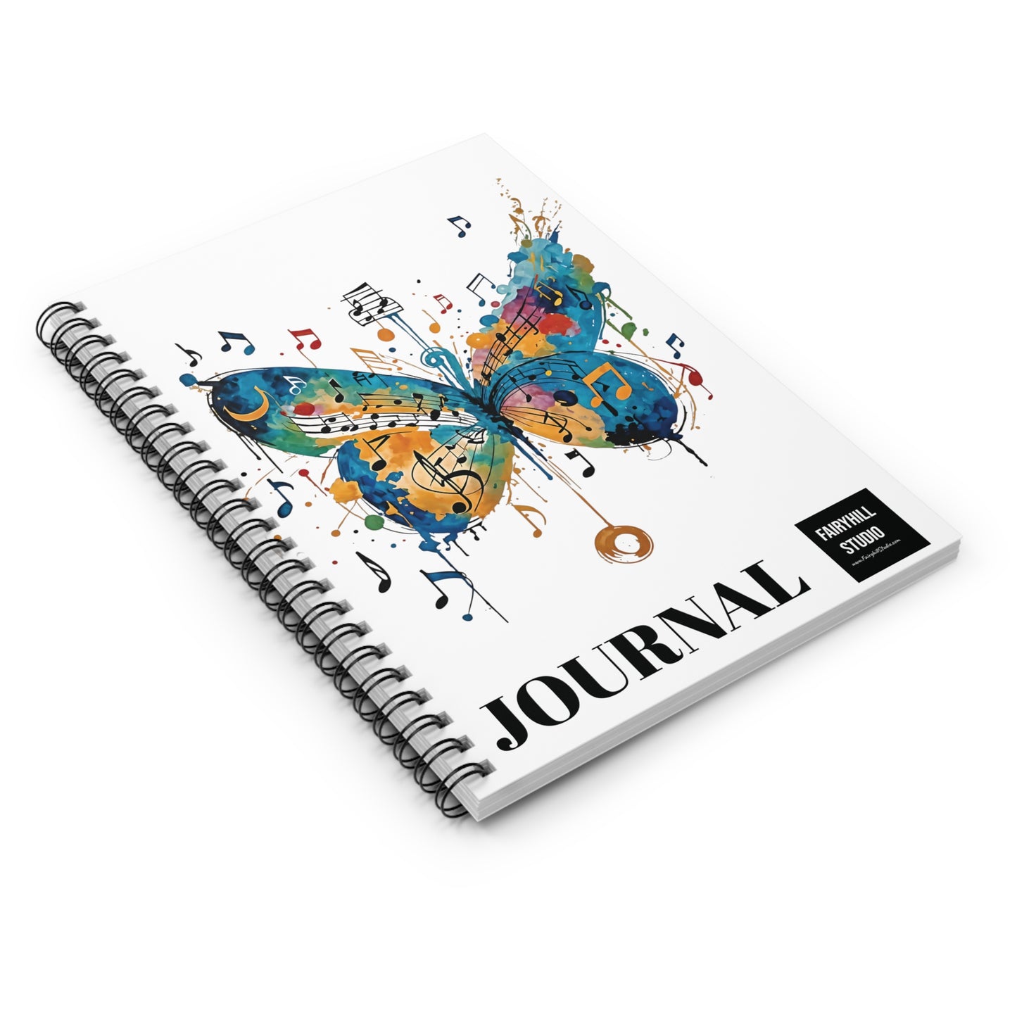 Spiral Notebook journal with buttefly art- Ruled Line