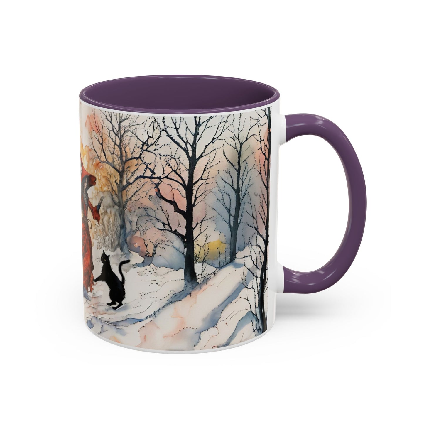 Accent Crimson witch and black cat Coffee Mug (11, 15oz)