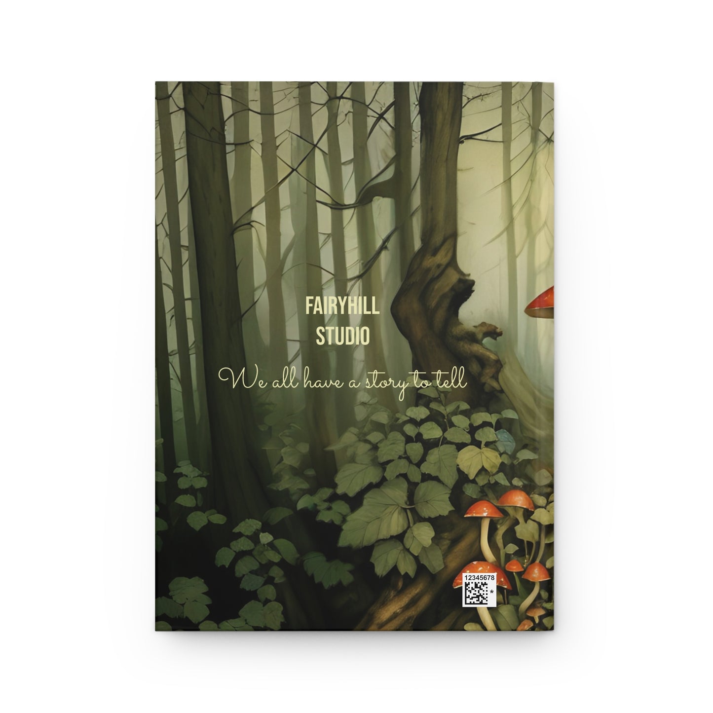 Hardcover Journal Matte - Red Mushroom Fairy Art in Forest