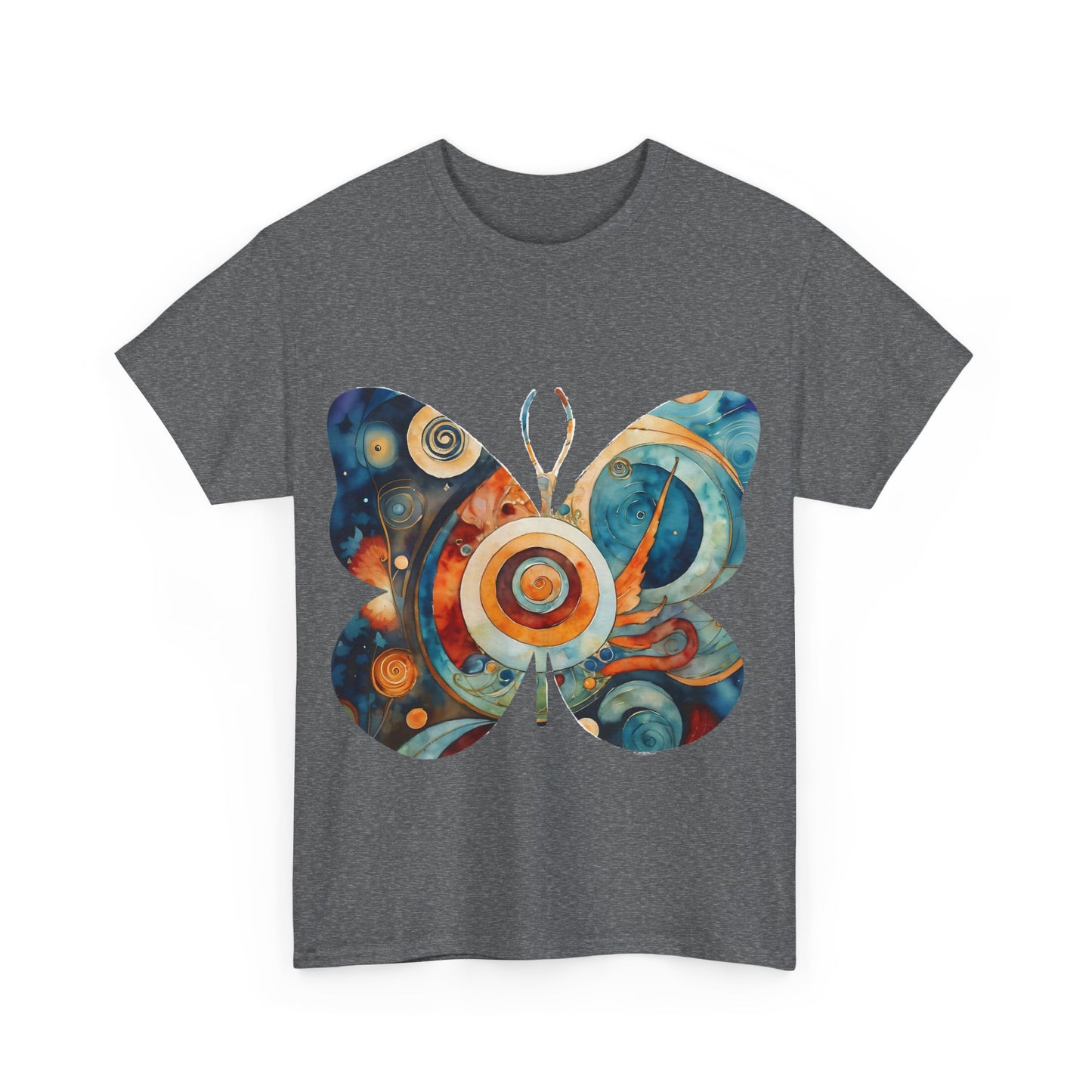 Colorful Abstract Butterfly Swirl Tee - Unisex Heavy Cotton