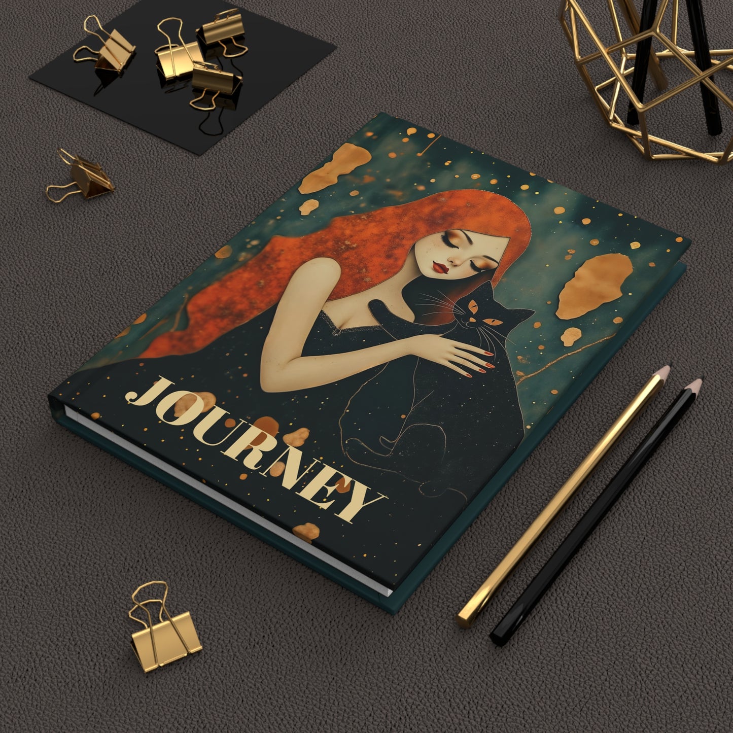 The Witching Hour Hug  spiral Journal hard Cover ,Notebook gift art Matte