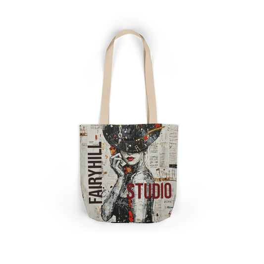 Colorful FairyHill Studio Red phone- Canvas Tote Bag - Perfect for Beach Days, Eco-Friendly Shopping, and Summer Fun!