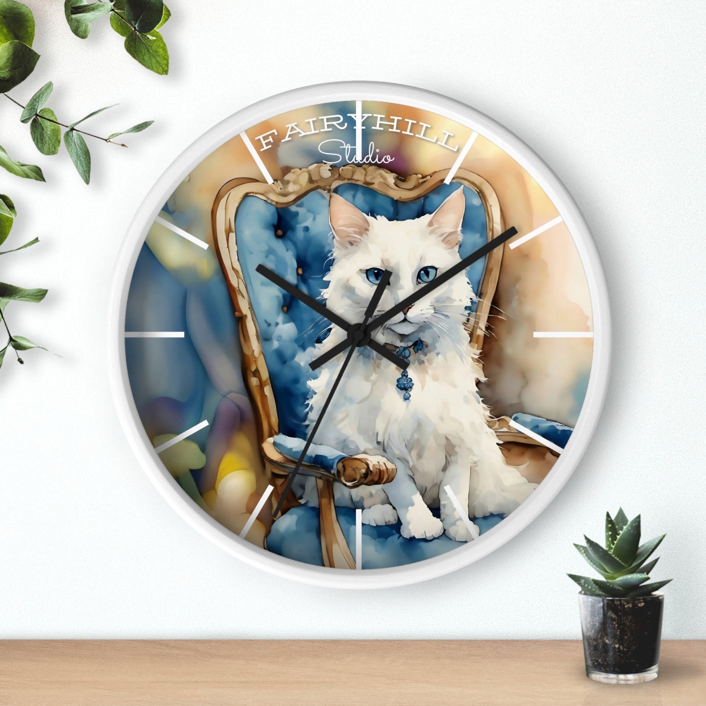 Cat Art Wall Clock