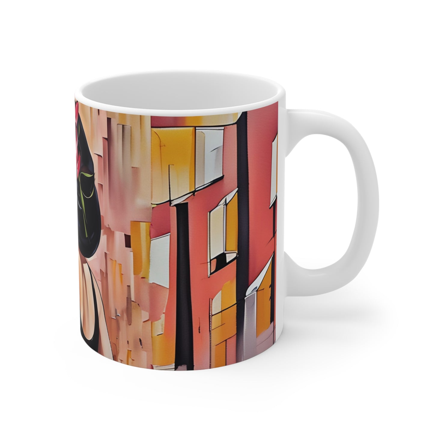 Elegant Floral Art Mug - 11oz Coffee Cup for Art Lovers