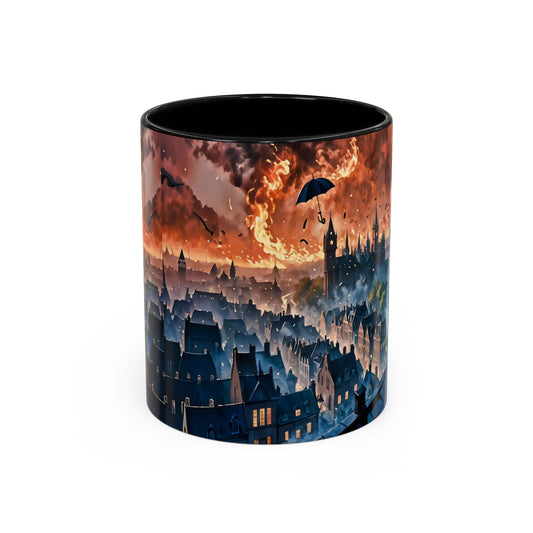 Coffee Mug Marry Poppins Umbrella London City Night Art