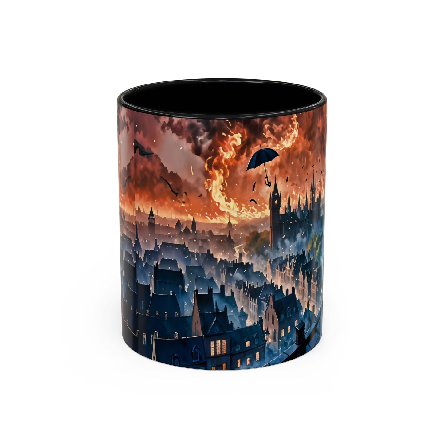 Coffee Mug Marry Poppins Umbrella London City Night Art