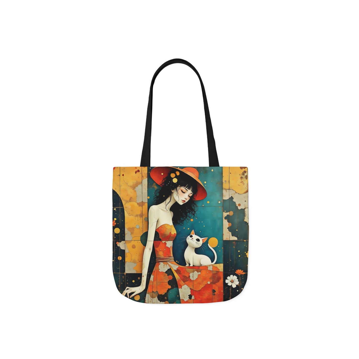 Colorful Cat -Inspired Canvas Tote Bag - Perfect for Beach Days, Eco-Friendly Shopping, and Summer Fun!