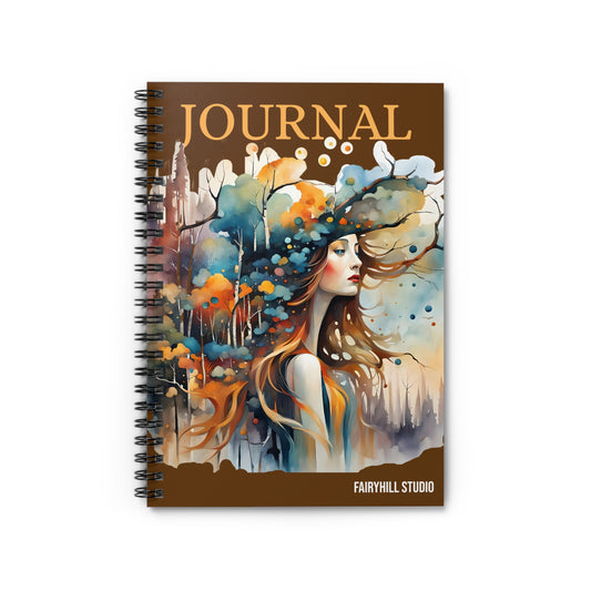Fairy Hill Studio Woman with hat Art Journal, Spiral Notebook - Ruled Line