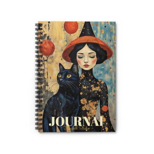 Spiral Notebook - Be Mindful Moon Witch art Journal