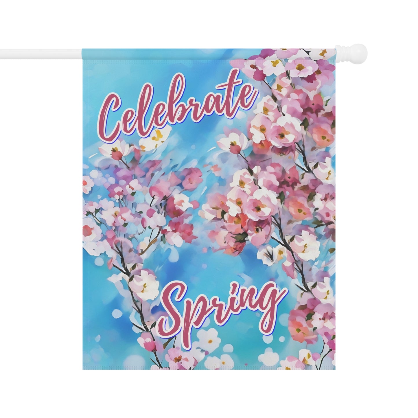 Celebrate Spring Cherry flowers Garden Banner - Beautiful Floral Yard Decor
