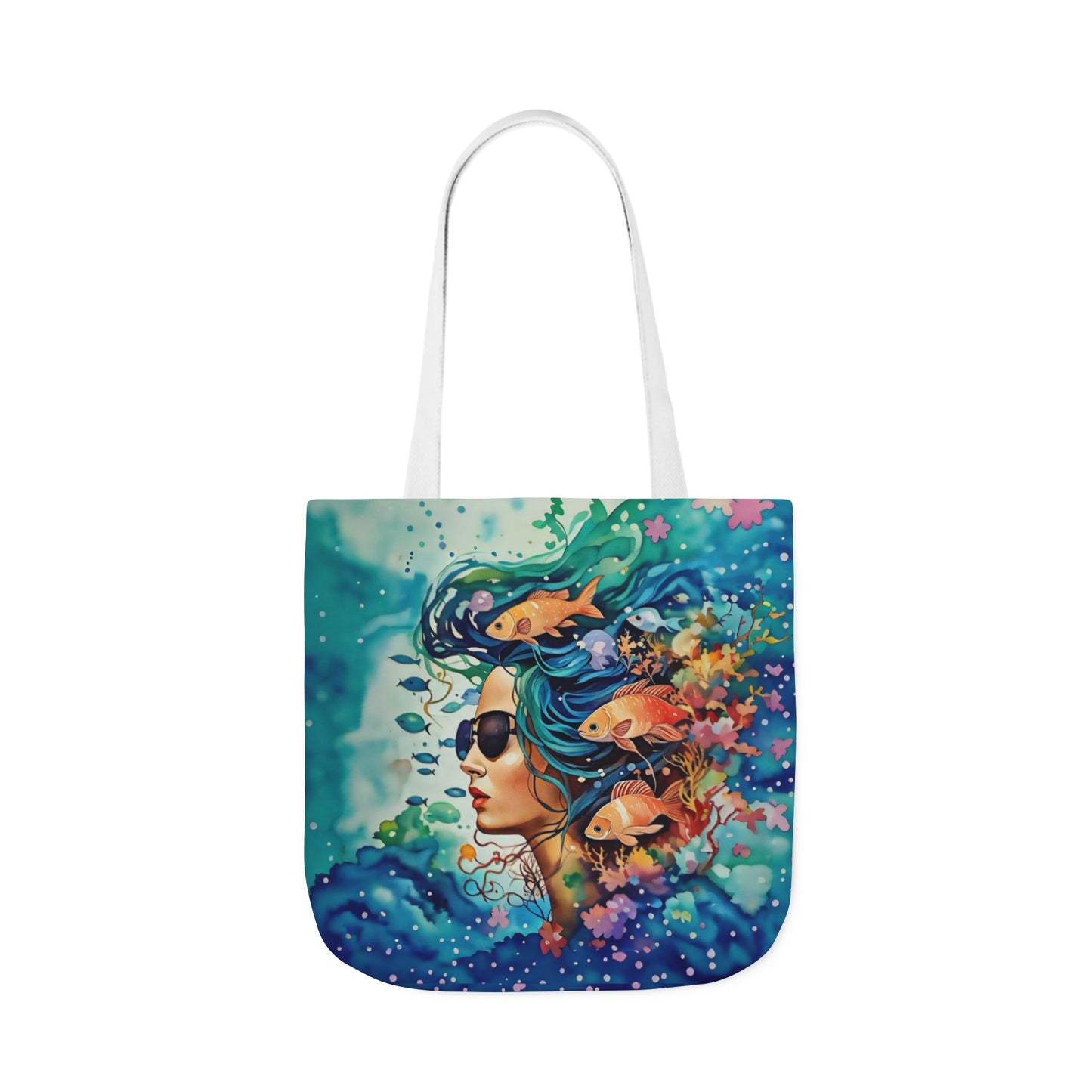 Colorful Ocean-Inspired Canvas Tote Bag - Perfect for Beach Days, Eco-Friendly Shopping, and Summer Fun!
