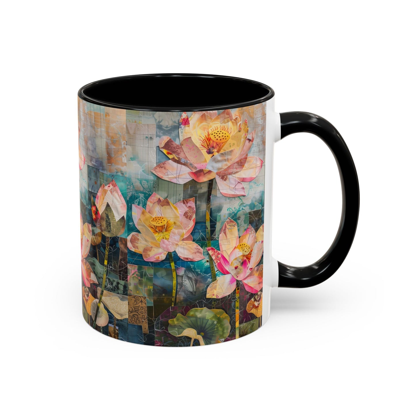 Mug - Pink Water Lilies Pond Watercolor Art by Fairyhill Studio - 11oz