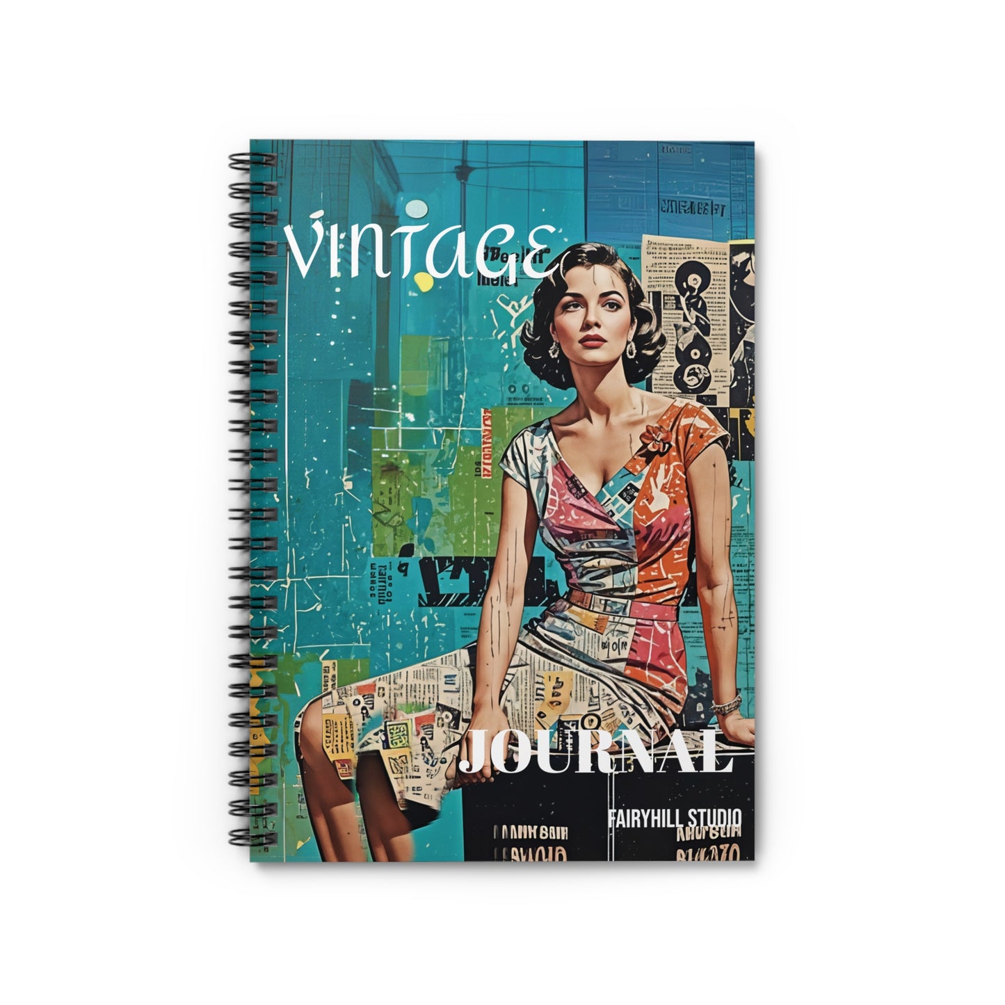 Vintage Journal Notebook - Ruled Line Spiral Journal