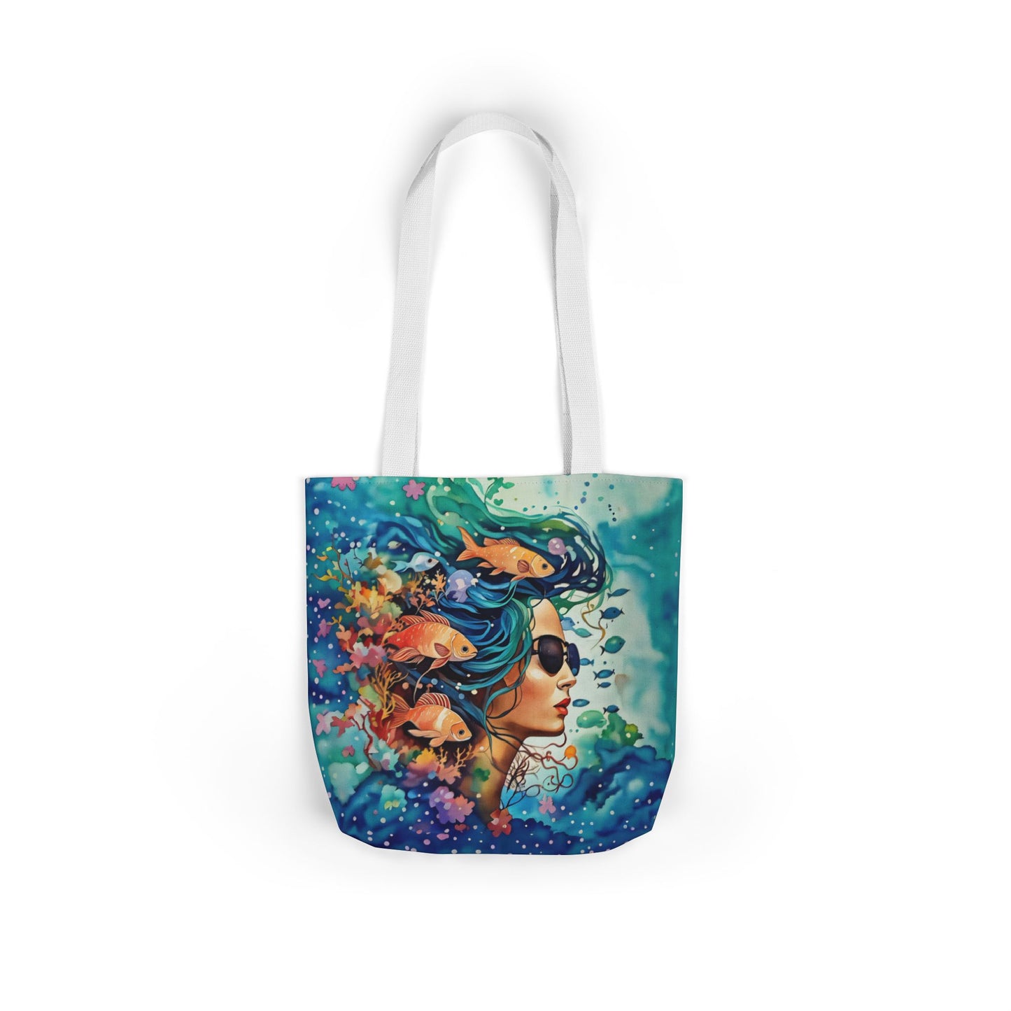 Colorful Ocean-Inspired Canvas Tote Bag - Perfect for Beach Days, Eco-Friendly Shopping, and Summer Fun!