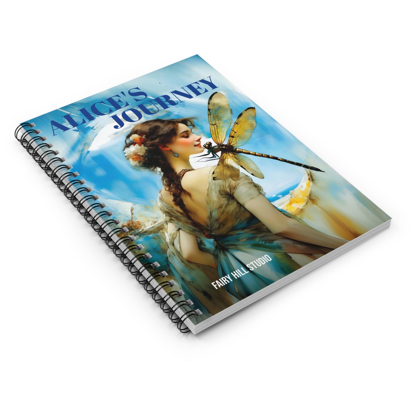 Girl with the Dragonfly, Personalized Journal Gift notebook - Customized Journal Personalized Notebook Gif tSpiral Notebook - Ruled Line