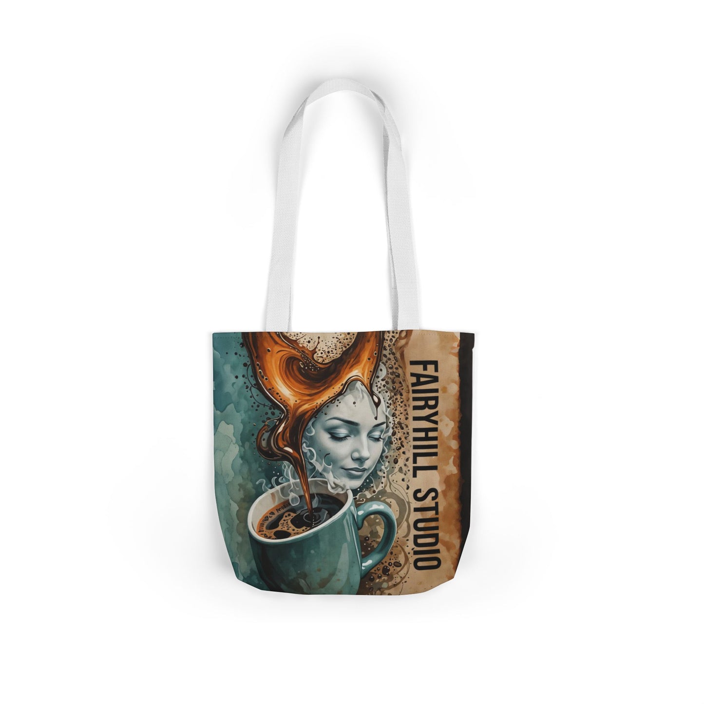 Morning Coffee Fairyhill studio Canvas Tote Bag - Perfect for Beach Days, Eco-Friendly Shopping, and Summer Fun!