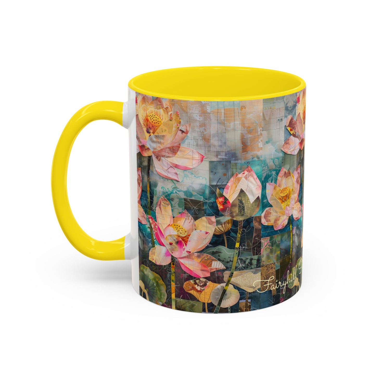 Coffee Mug Monet's pink Water lillies 11oz art by Fairyhill Studio