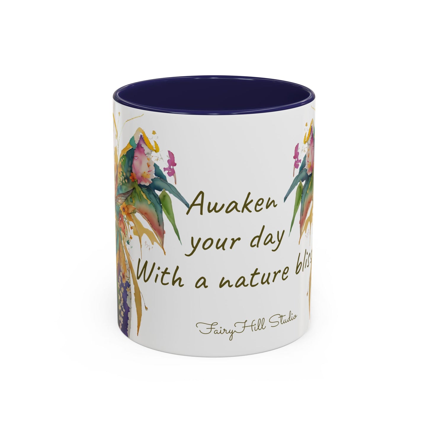 Mug Fairy Angel Blessing Flowers Watercolor Accent Coffee Mug 11 & 15oz