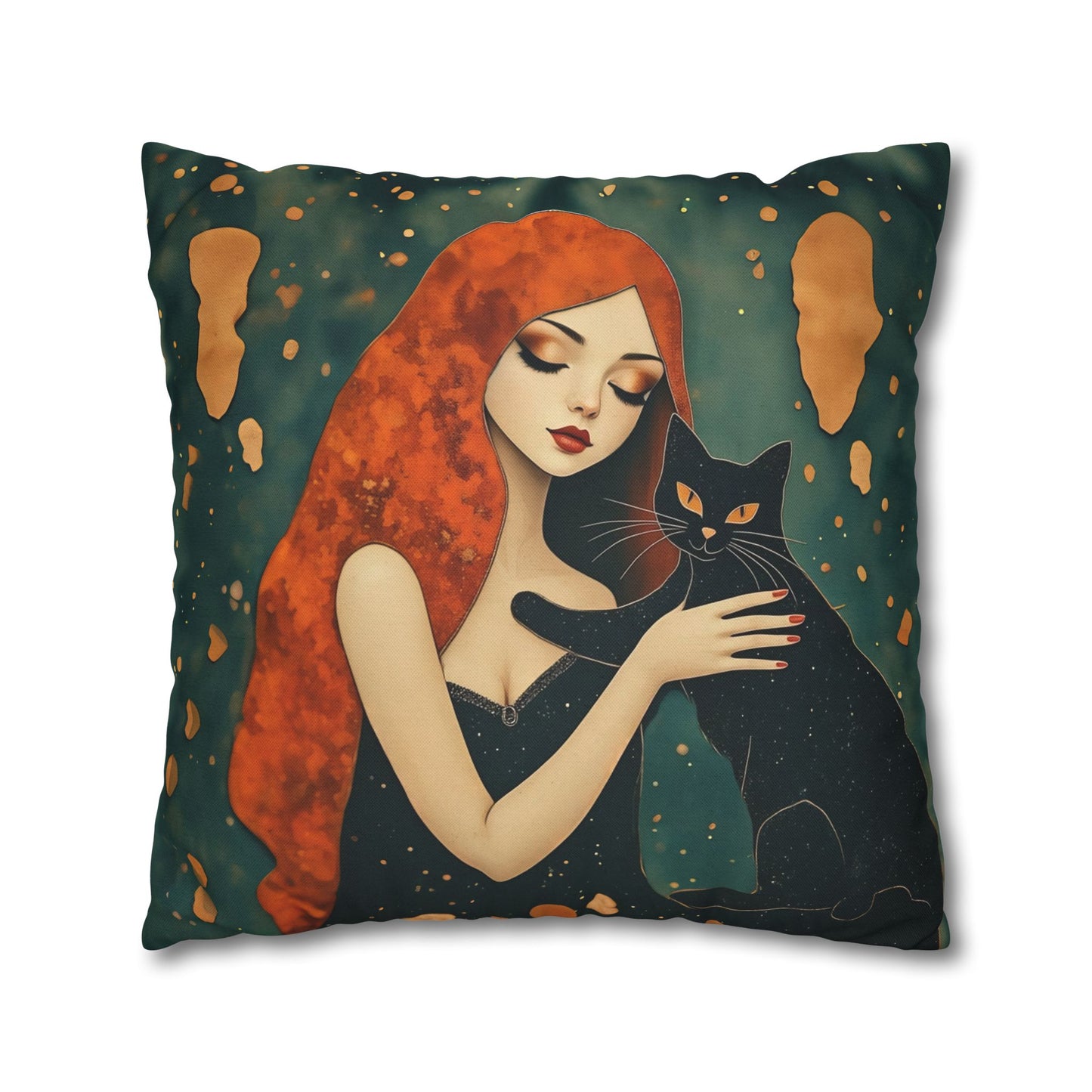 Elegant Cat Art Pillowcase | Decorative Cushion Cover, Home Decor, Gift Idea, Bohemian Style, Christmas Decoration