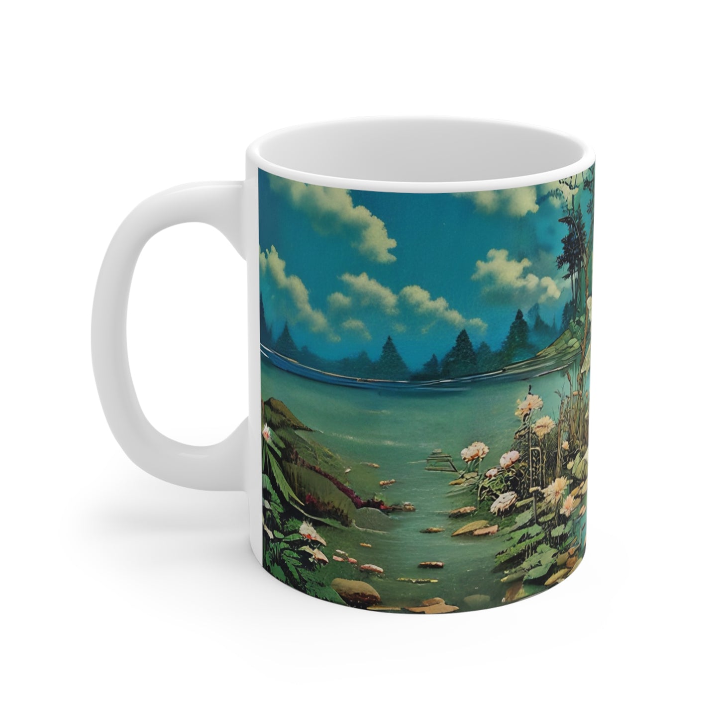 Elegant lake of the fairy Art Mug - 11oz Coffee Cup for Art Lovers