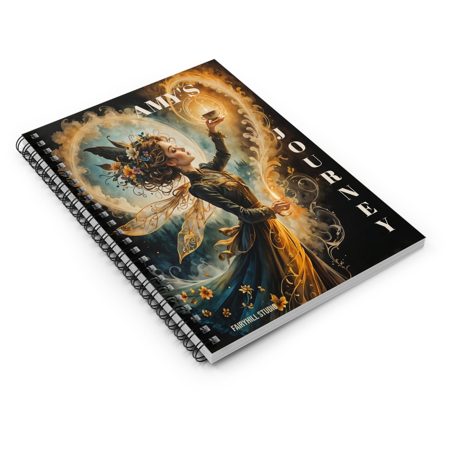 Personalized Fairy Magic Spiral Notebook - Ruled Line