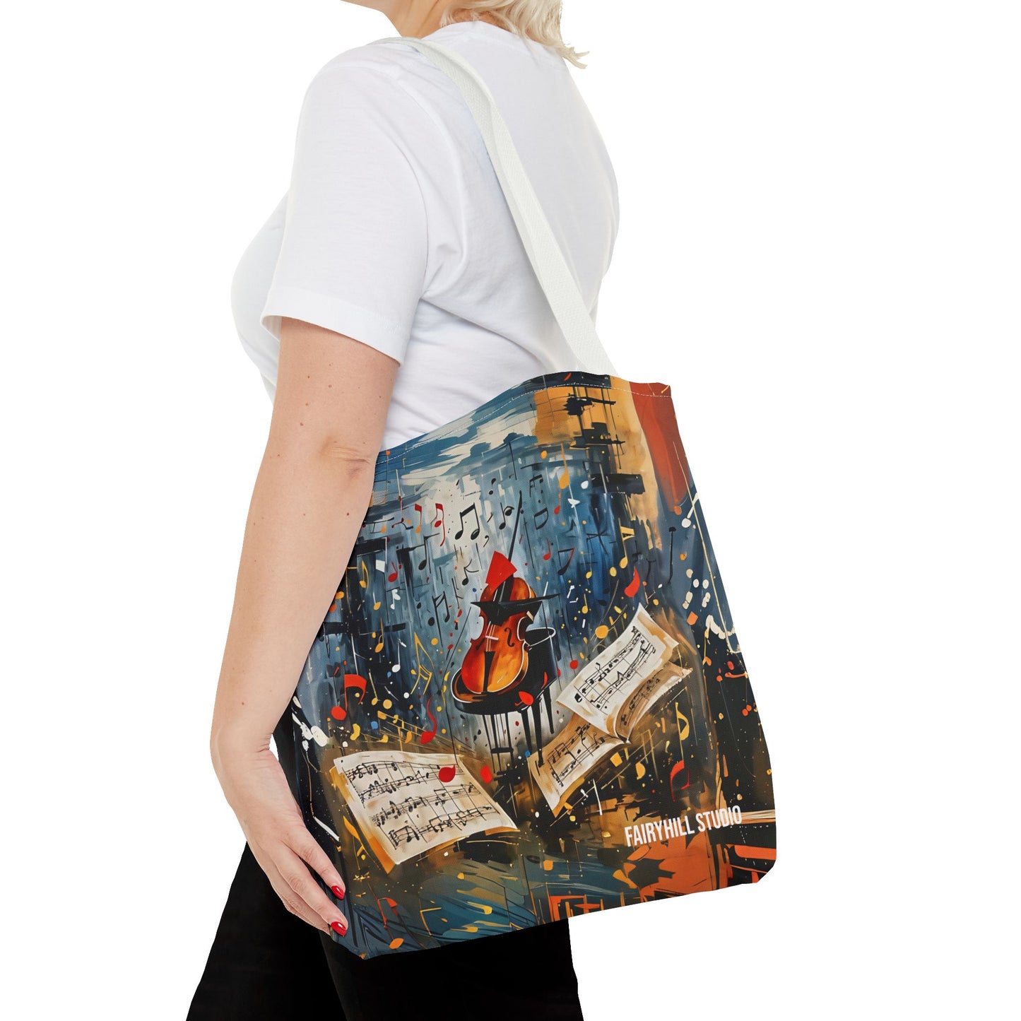 Vibrant Abstract Art Tote Bag - Colorful Swirls & Spirals