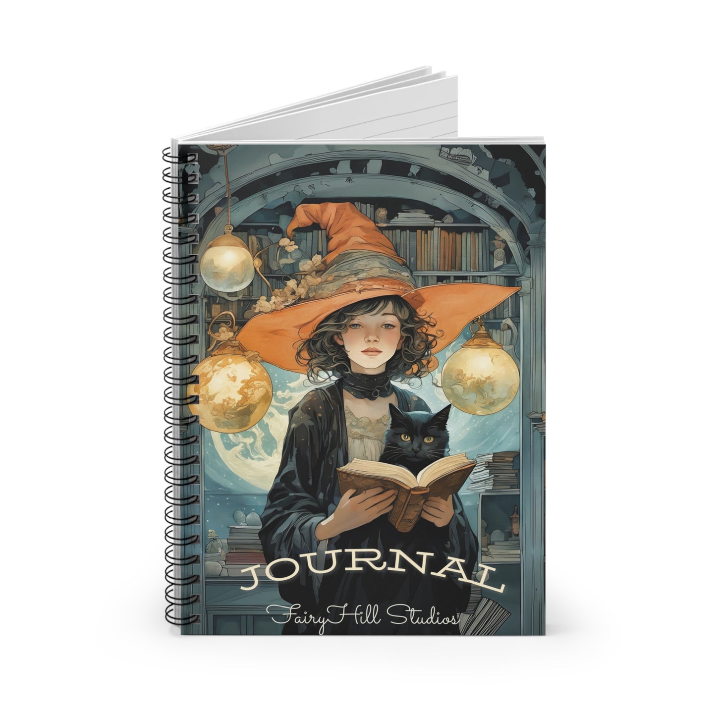 Spiral Notebook - Lovely Witch Halloween Art