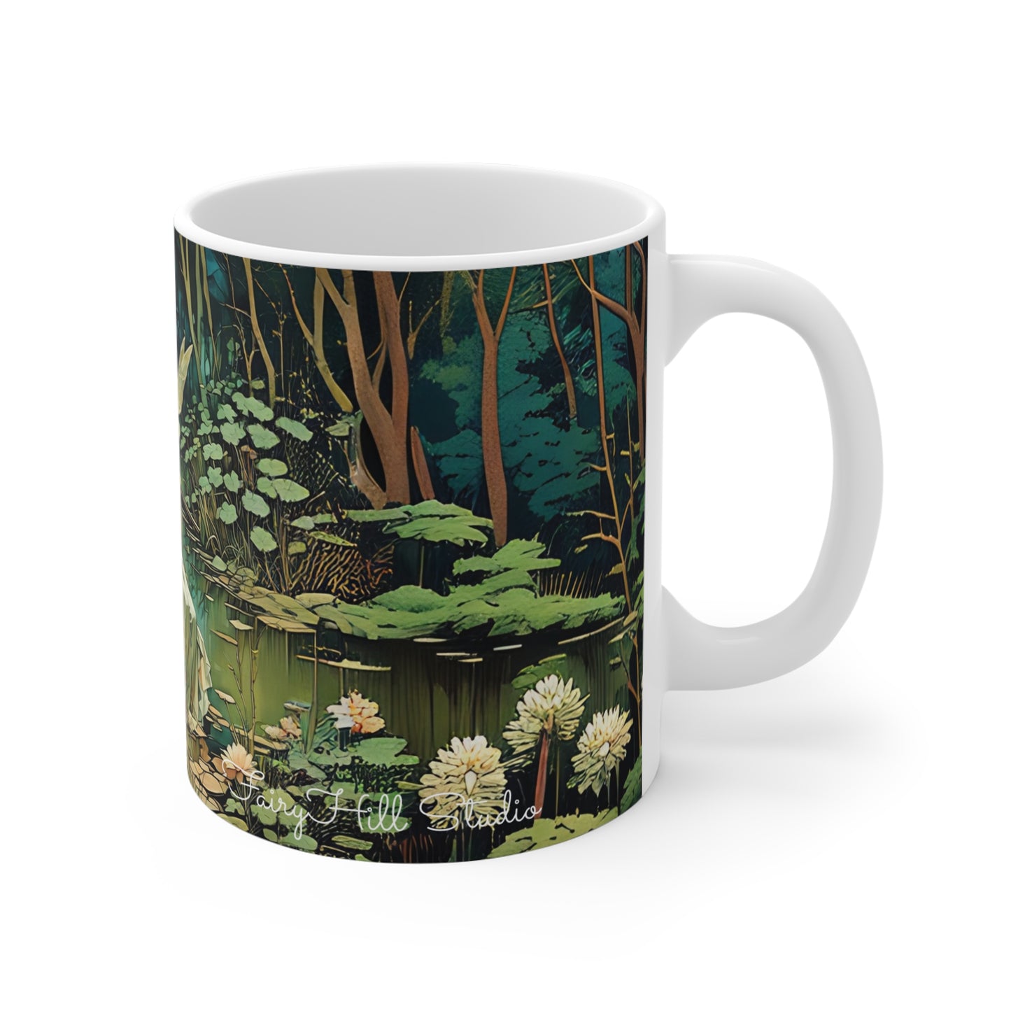 Elegant Floral Art Mug - 11oz Coffee Cup for Coffee Art Lovers