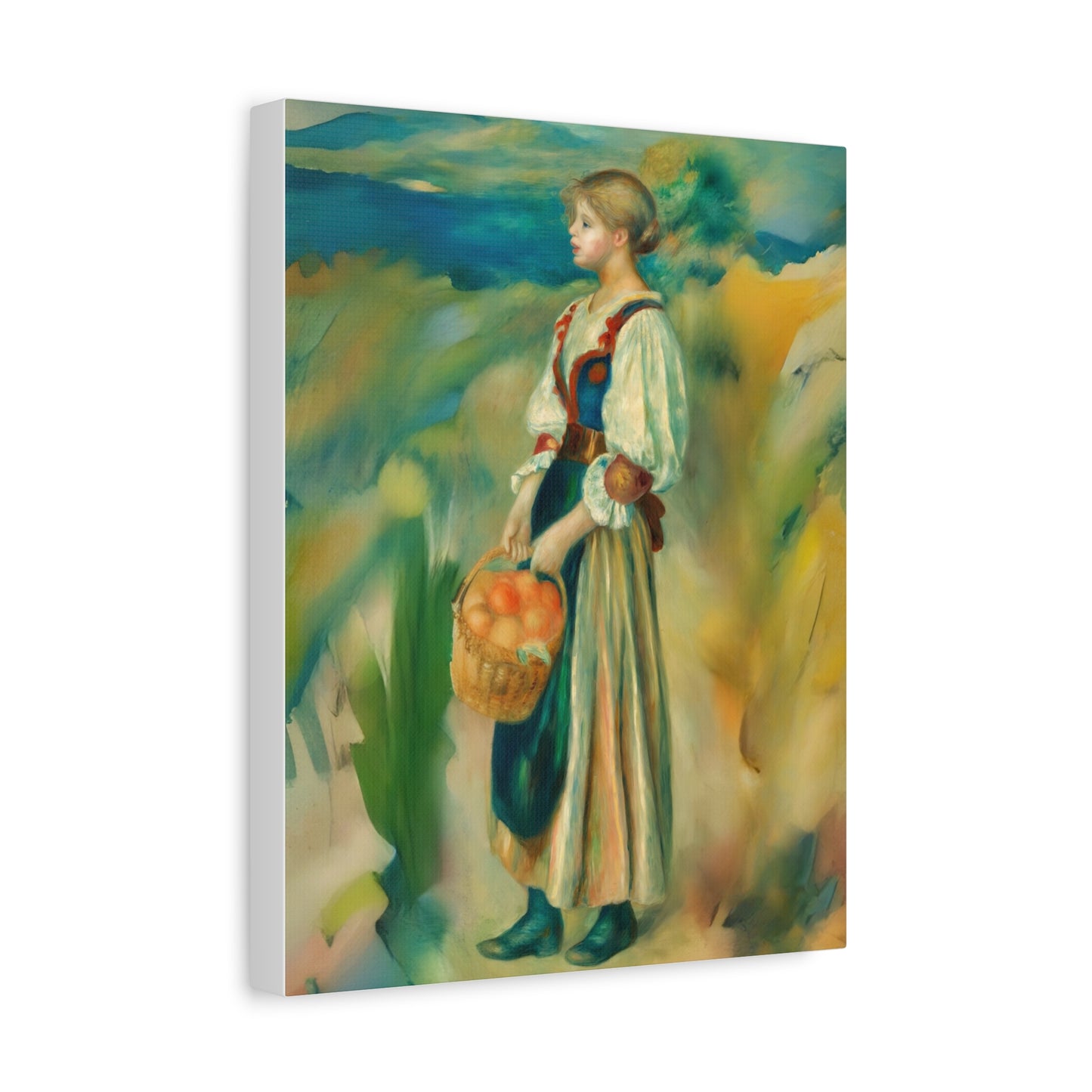 Canvas Print - Girl with a Basket of Oranges Art by Auguste Renoir
