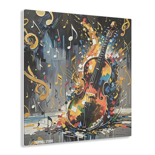 FairyHill Studio Violin with Music Notes  Art Acrylic Print -