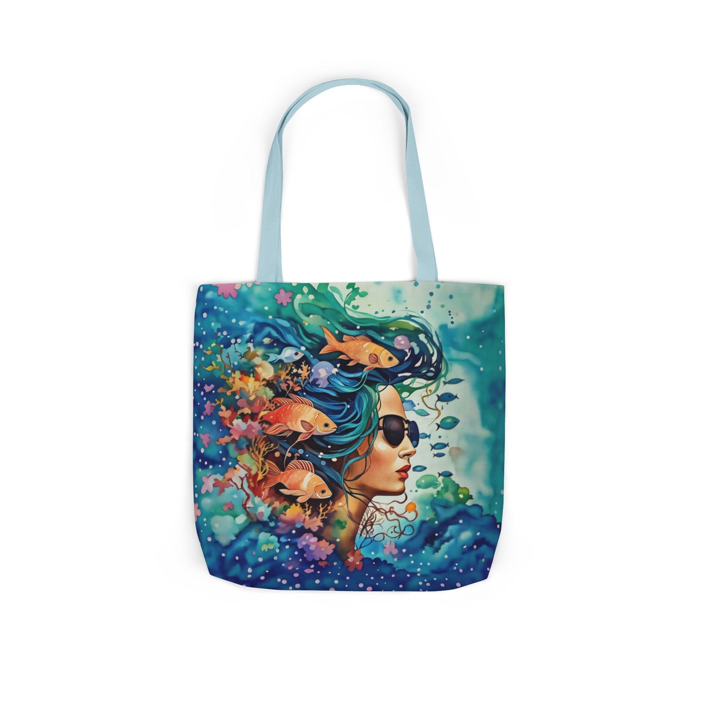 Colorful Ocean-Inspired Canvas Tote Bag - Perfect for Beach Days, Eco-Friendly Shopping, and Summer Fun!