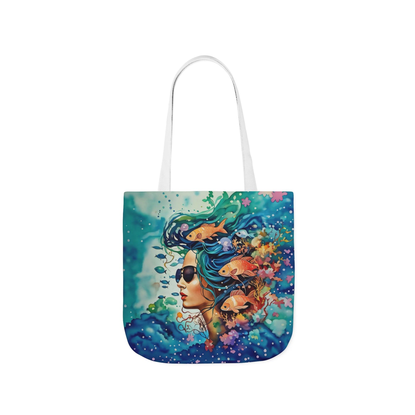 Colorful Ocean-Inspired Canvas Tote Bag - Perfect for Beach Days, Eco-Friendly Shopping, and Summer Fun!