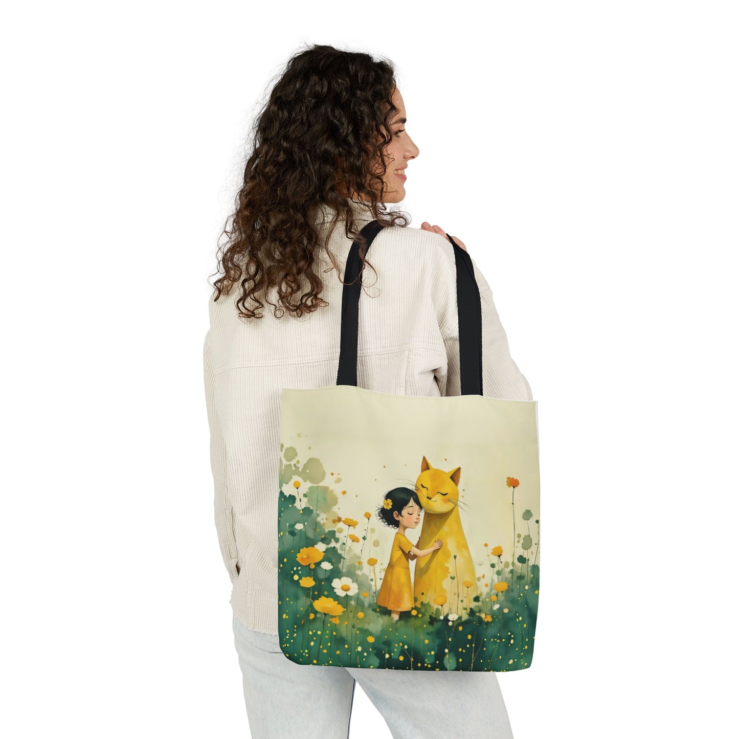 Colorful Cat -Inspired Canvas Tote Bag - Perfect for Beach Days, Eco-Friendly Shopping, and Summer Fun!