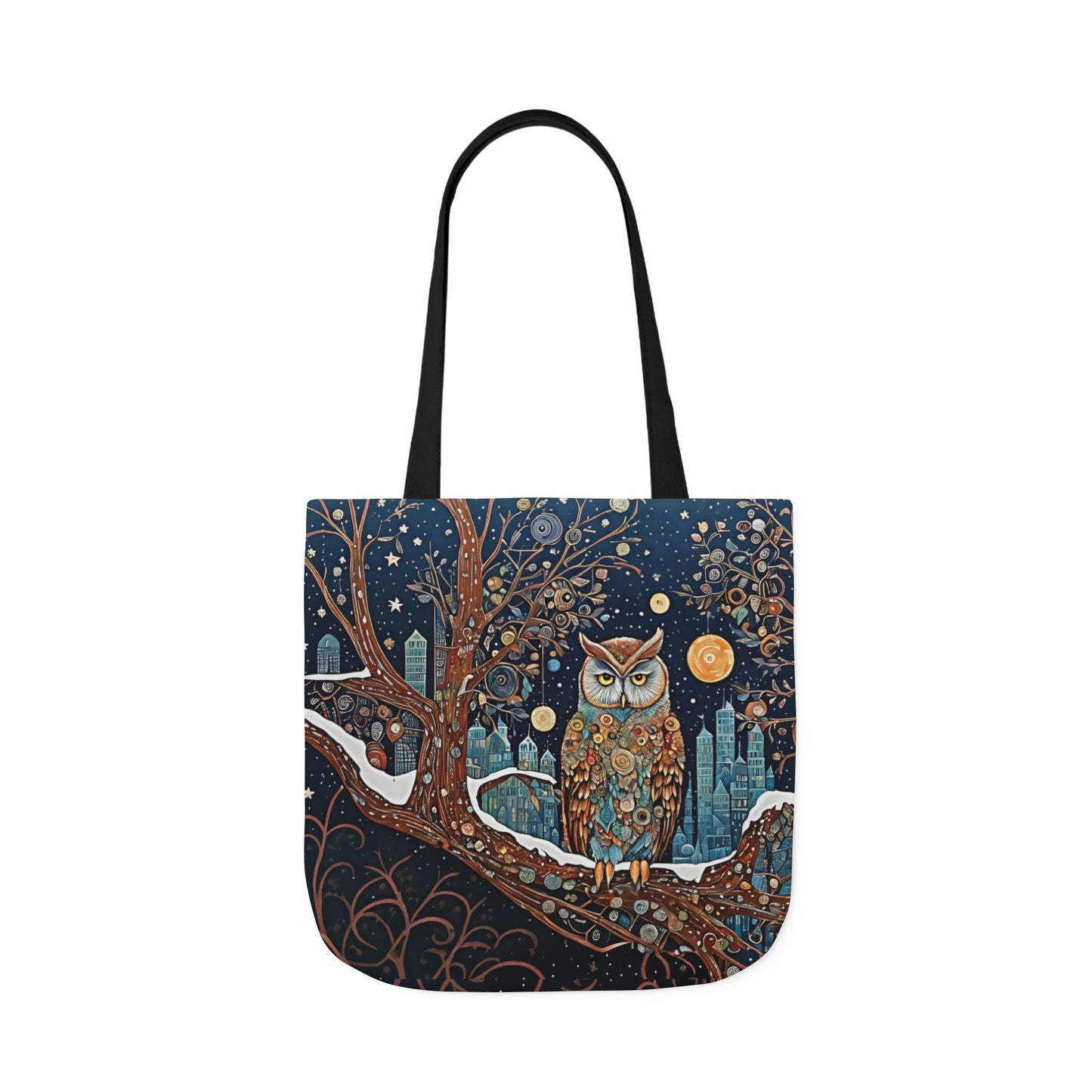 Colorful Night Owl-Inspired Canvas Tote Bag - Perfect for Beach Days, Eco-Friendly Shopping, and Summer Fun!