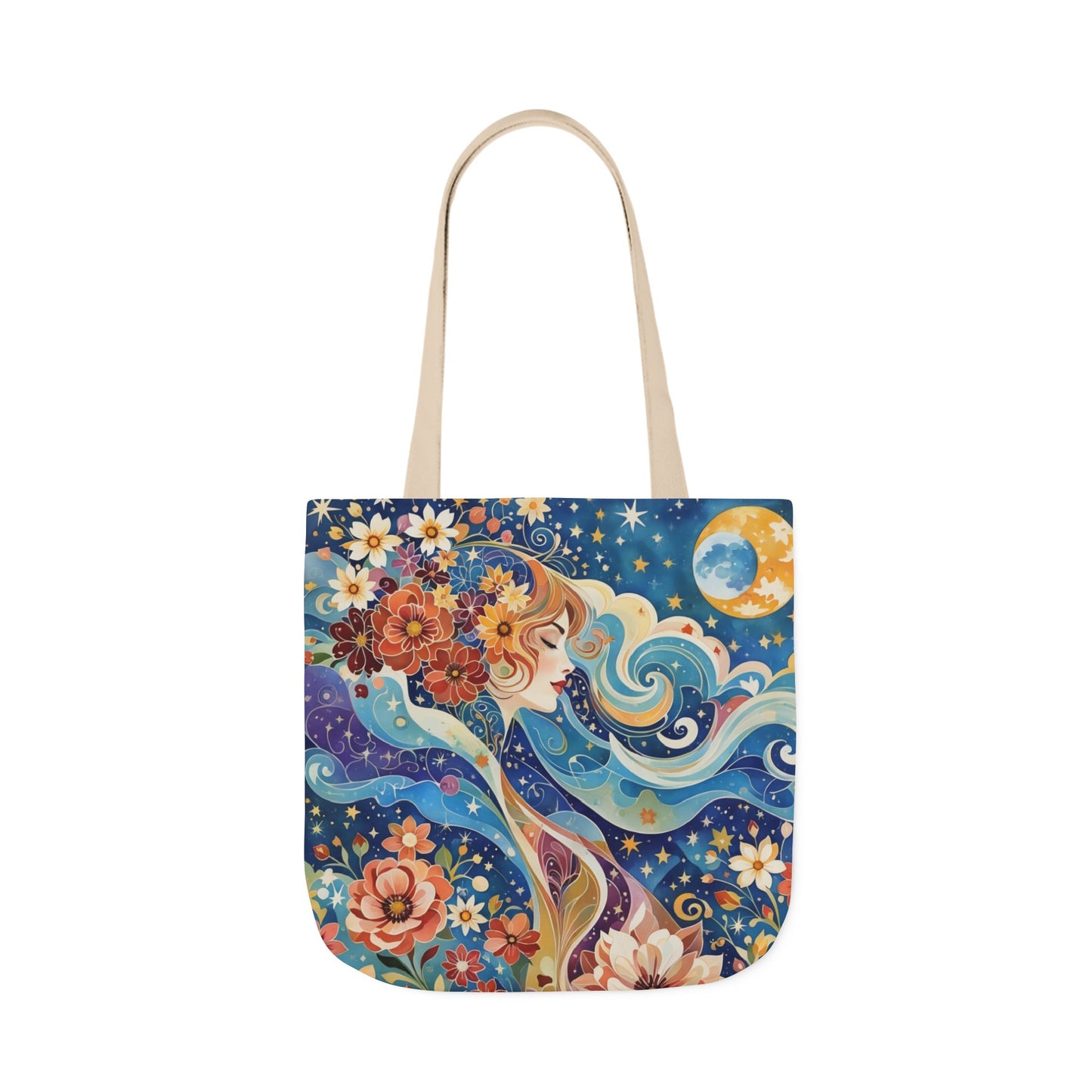 Colorful Galaxy-Inspired Canvas Tote Bag - Perfect for Beach Days, Eco-Friendly Shopping, and Summer Fun!