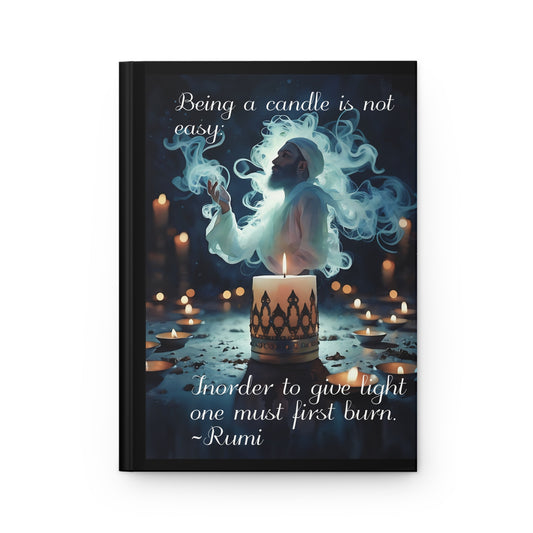 Hardcover Journal Matte - Personalized Rumi Quote Illustration Journal