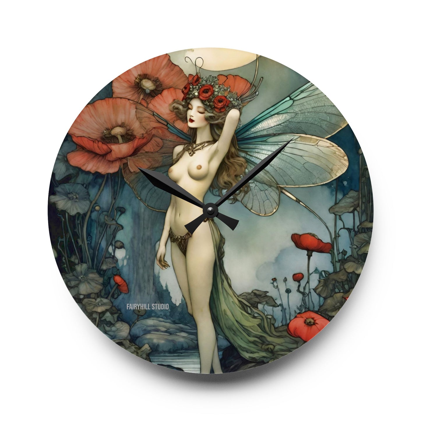 Acrylic Wall Clock - Moon Goddess