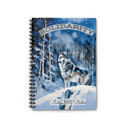 Notebook - Winter Wolf Art, Ruled Line Spiral Notebook