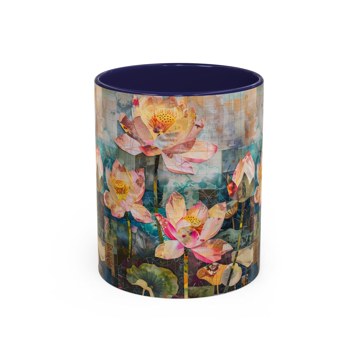 Mug - Pink Water Lilies Pond Watercolor Art by Fairyhill Studio - 11oz