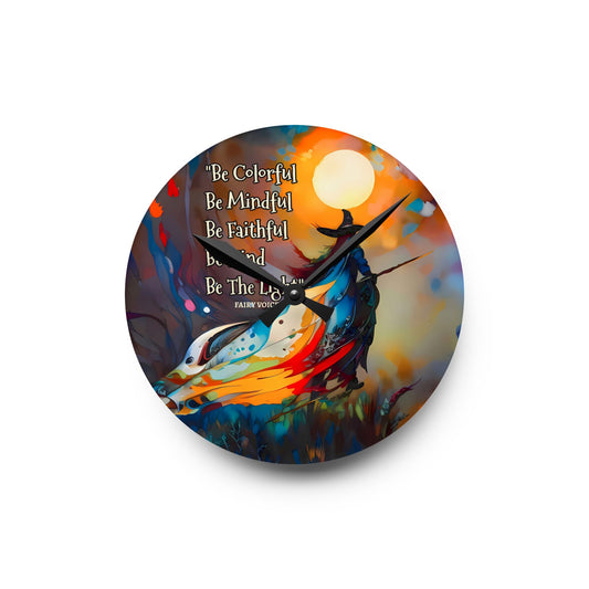Colorful Witch Wall Clock
