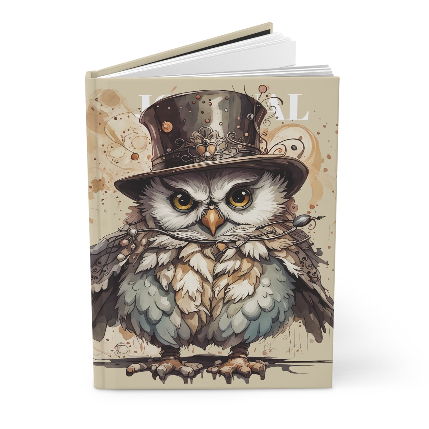 Hardcover Journal Owl Steampunk Art